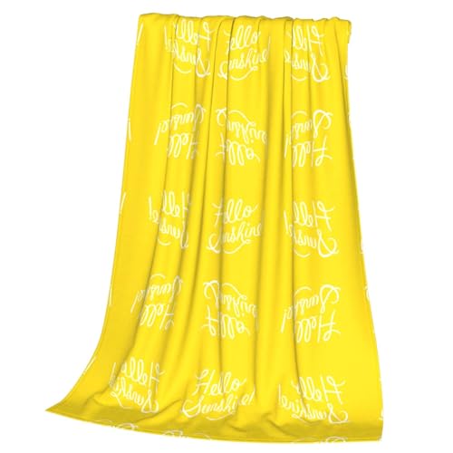 Couverture en flanelle Hello Sunshine douce pour lit et canapé