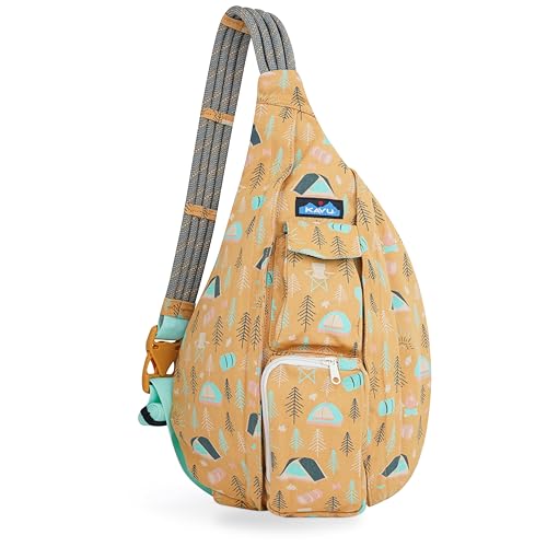Image of KAVU Rope Sling Bag - Large Crossbody Bags for Women & Men | Hands Free, Cross Body for Travel, Hiking & Everyday Carry, with Padded Back, Adjustable Rope Strap & Cotton Canvas