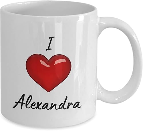 Miniatura 2 de Taza de café con nombre "I Love Alexandra", divertidos regalos de cumpleaños para esposa, marido, taza de 11 oz Playful Fox PFX42A