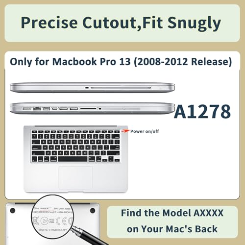 Funda MacBook Pro 13 pulgadas A1278 carcasa de plástico con protector de teclado CD-ROM 2012 2011 3