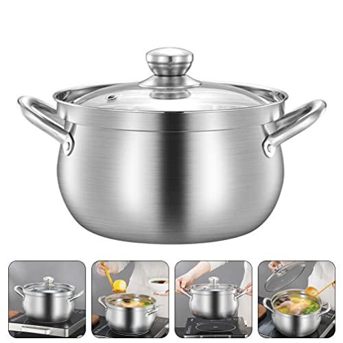 DOITOOL Potenciômetro de Aço Inoxidável da Sopa Das Panelas da Indução da Indução Com Tampa de Vidro