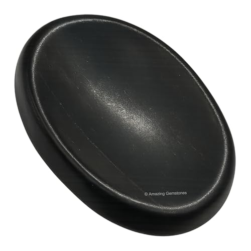 Image of Amazing Gemstone Shungite Worry Stone Crystals and Healing Stones - Worry Stones for Stress Relief Gifts - Piedra Crystal Fidget for Meditation, Relaxation - Unique Stocking Stuffers
