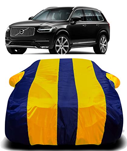Image of Waterproof Car Cover with Ultra Surface Body Protection (Yellow Stripes) (Volvo XC60)