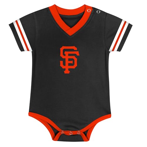 MLB Newborn & Infants 0-24 Months Official Primary Logo Creeper Romper Jersey (US Age 0 Months 3 Months San Francisco Giants - Black)
