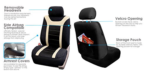 Fh Group Fb070102 Sports Seat Covers (Beige) Front Set With Gift – Universal Fit For Cars Trucks & Suvs #TOP2