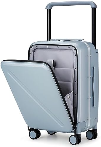 MILADA Luggage Hard Shell Suitcases Airline Approved Carry On Luggage 22x14x9 TSA Approved Luggage Suite Case with Wheels Travel Luggage with Wide Handle 20 Inch Suitcase for Women Man，Grey