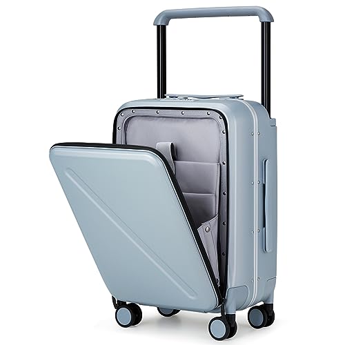 Milada Luggage Hard Shell Suitcases Airline Approved Carry On Luggage 22X14X9 Tsa Approved Luggage Suite Case With Wheels Travel Luggage With Wide Handle 20 Inch Suitcase For Women Man，Grey #TOP2