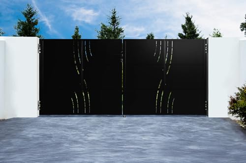 Casanoov Portail Fer Nali Veleta 350x160cm Noir Mat