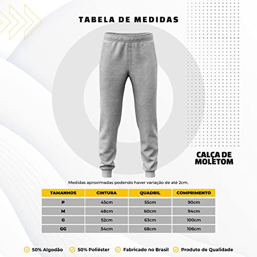 Kit 3 Calças Moletom Moletinho Life Masculina Básica Casual