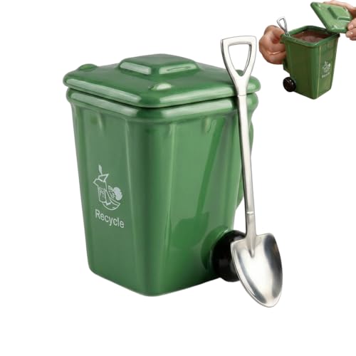 Gxawucf 1set 14OZ 3D Trash Can Coffee Mug, Ceramic with