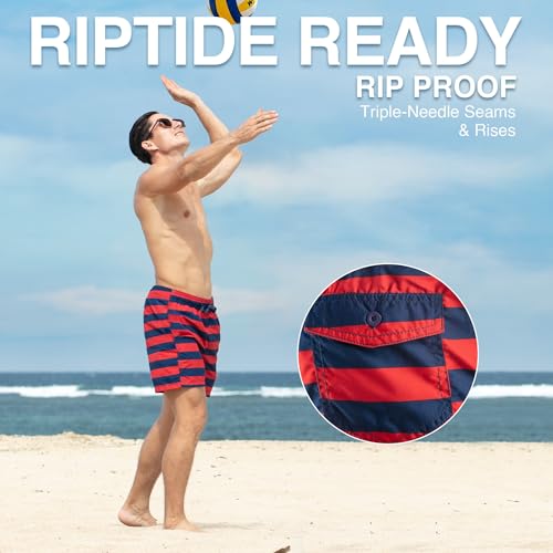 Image of Kanu Surf Men's Troy Stripe Swim Trunks