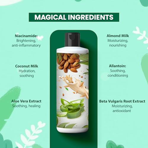 Image of Bath&Bathe Soothing Fizz Body Wash - Aloe Vera & Almond Milk, Fragrance-Free | Sulfate-Free, Paraben-Free | Gentle & Hydrating for Sensitive Skin 250ml