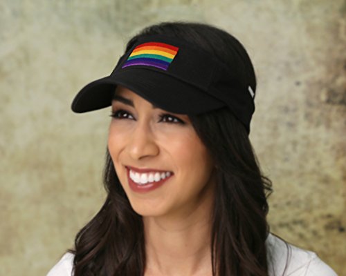 Gay Pride Flag Visor - Embroidered Rectangle Rainbow Visor In Black In A Bag For Lgbtq Pride Events & Parades - 1 Visor #TOP2