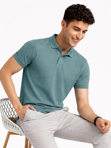 Image of Premium Cotton Pique Polo T-Shirt for Men | Half Seelves Regular Fit | Polo Neck - Ultra-Soft Breathable Fabric | Moisture Wicking