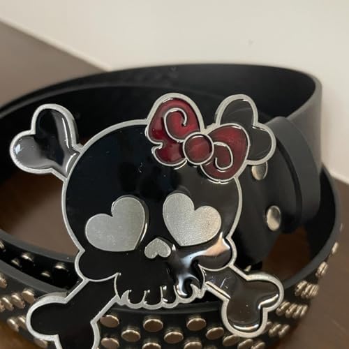 Rock And Punk Gothic Grunge Emo Studded Belt, Metal Rivet Leather Belt with Y2k Buckle for Women Men2