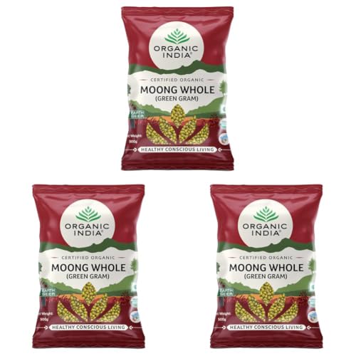 Image of ORGANIC INDIA Rich in Proteins & Dietary Fiber, Delicious in Taste Moong Whole (Green Gram) 500gm (Pack of 3)