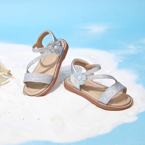 Image of Kiderence Toddler Flower Girl Sandals Open Toe Dress Shoes Wedding Party