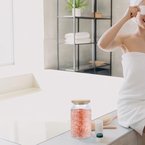 Gzsekken Bath Salt Jar Glass 1350ML/47 OZ Salt Container for Bathroom, Airtight Bath Storage Canister Jar with Scoop and Wooden Lid, Clear Bathroom Decor Accessories for Home Organisation - Image 5