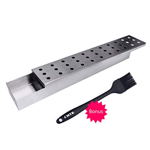 Lightique Smoker Box For Bbq Grill Wood Chips,Charcoal & Gas Barbecue Meat Smoked Salmon - Thicker Stainless Steel Won't Warp Reusable Barbecue Grilling Accessories And Cool Dad Gifts #TOP1
