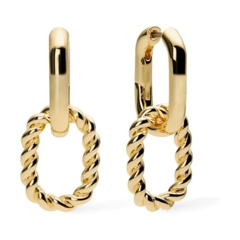 Ana Luisa | Double Hoop Earring - Ash Double | 14K Gold Plated Earrings & 2-in1 Unique Design | Hypoallergenic, Water-Resistant & Tarnish-Free Earrings | 14K Gold Earrings | Surgical Steel Posts Cover