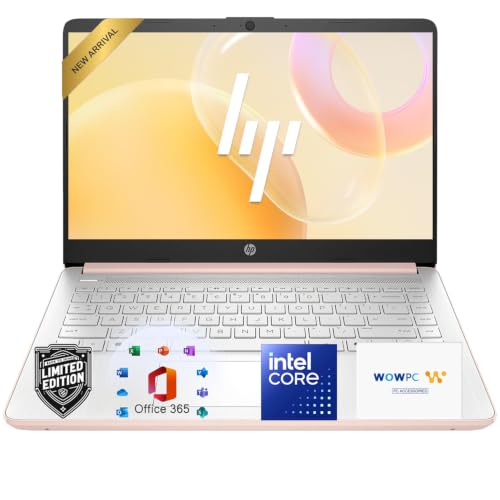 HP 14 Essential Laptop Computer, 2026 Edition, 128GB SSD, Intel CPU, Long Battery Life, Windows 11 with Microsoft 365