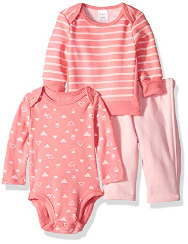 Hanes Ultimate Baby Zippin Fleece Pant with Long Sleeve Bodysuit and Sweatshirt, Pink Stripe, 0-6 Months