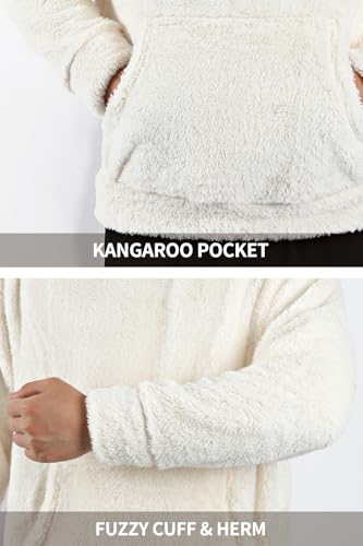 Image of GINGTTO Men's Fuzzy Sherpa Sweatshirt Fashion Pullover Fleece Hoodies