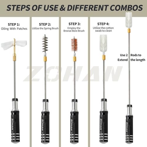 Image of ZOHAN Gun Cleaning Kit for 12 Gauge - 13-in-1 Shotgun Cleaning Kit with Reinforced Brass Jags, Gun Cleaning Brush, Shotgun Cleaner Supplies