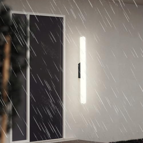 Luminaire Mural Longue LED Fini la Façade Sombre Applique Étanche IP65 Blanche