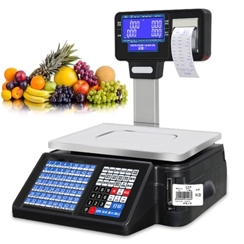 LYDZUSDP Commercial Digital Price Computing Scale with Thermal Label Printer,Digital Scale for Food Retail Store,Supermarket,66lbs Capacity(Machine)