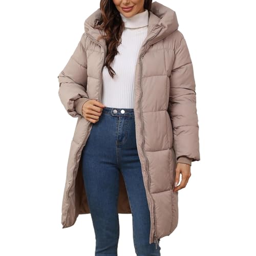 Generisch Black Friday Angebote Weihnachten Sale Winterjacke Damen Warm Lang Steppmantel Winter Mantel Steppjacke Parka Mit Kapuze Outdoorjacke Wintermantel Übergangsjacke Elegante