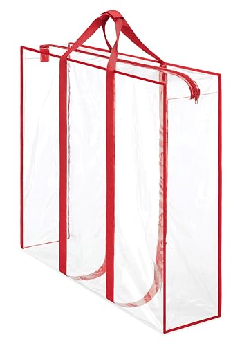 Image of Whitmor Christmas & Holiday Jumbo Storage Bag - Store wreaths, decor, gift bags, tissue paper - Clear