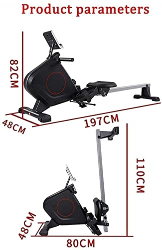 Image of Foldable Rowing Machines Adjustable Resistance 265LB Weight Capacity /Comfortable Seat Cushion (Black)