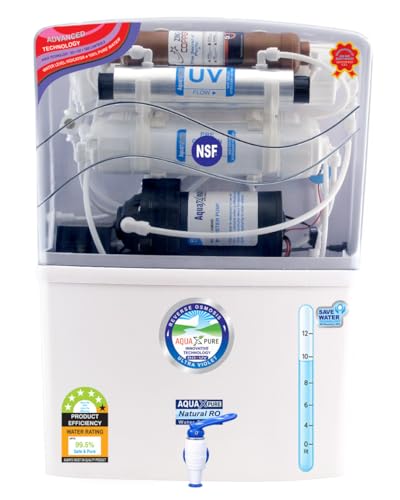 Image of Aqua X Pure Grand+ Water Purifier | Advanced RO+UV+Copper+Zinc Purification | Smart MTDS & HTDS Membrane Technology | 20 LPH Rapid Purification | Mineral-Rich Drinking Water.(Premium Version)