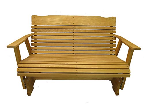 4 Foot Cedar Porch Glider, Stained Finish, Amish Crafted