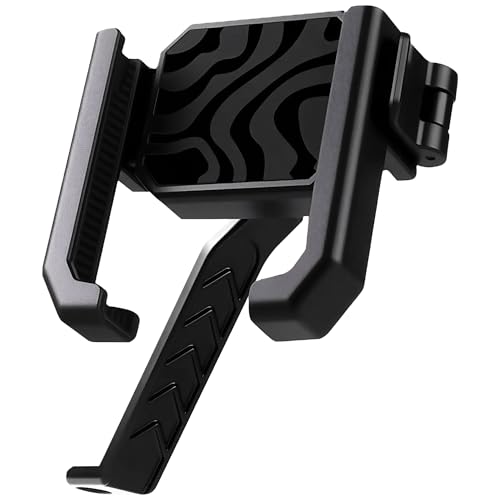 バイク用スマホホルダー バイク スマホスタンド クイック取付 原付 オートバイ 携帯ホルダー 片手操作 落下防止 360°回転 取付簡単 iPhone 17 16 15 14 Pro Max Plus Android 4.7-7インチ 多機種対応 厚手ケース対応 頑丈 （ブラック）