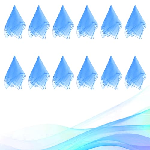 AWAMRWA 12 Stück Jongliertücher - 60x60cm Square Baoblue Chiffontücher Seidentücher Baby Performance Tanztücher Schals Für Tanzen, Jonglieren Und Sensorisches