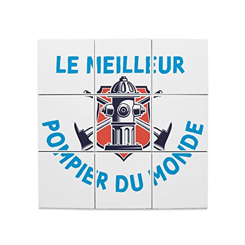 Carreaux céramique pompier 45x45 cm fresque décorative de 9 pièces