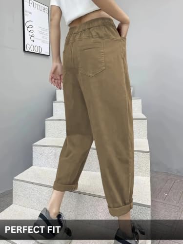 Image of Leriya Fashion Trouser for Women High Waist Wide Leg | Grey Trousers Office Wear Pleated Korean Pants for Womens | Loose Fit Korean Baggy Trouser Pant