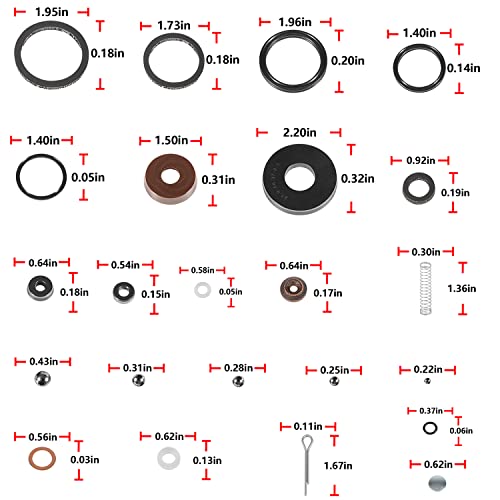 Image of Floor Jack Seal Replacement Kit Suitable for 93657 4 Ton Lincoln /Walker Floor Jack Seals,for Cylinder Repair Rebuild Seal Kit