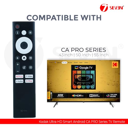 Image of 7SEVEN Compatible with Kodak Google Smart Tv Remote Original CA Pro Series 43MT5055 43CAPRO5022 50CAPROGT5012 55CA0909 55CAPROGT5014 Model Suitable 43 50 55 Inch QLED 4K Television