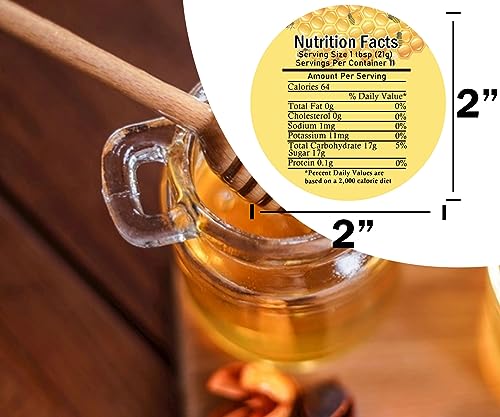Trendsslabels TRENDSSLABELS01 Honey Nutrition Labels Honey Nutrition Facts Calories Health Benefits Mason Jar Labels 2 Inch thumb #1