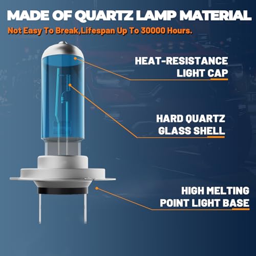 Image of Headlight Bulbs Compatible With Kia Sorento 2003-2006,H7 Low Beam Halogen Light Bulb Combo,Super Bright 6000K White,Plug and Play,Pack of 2