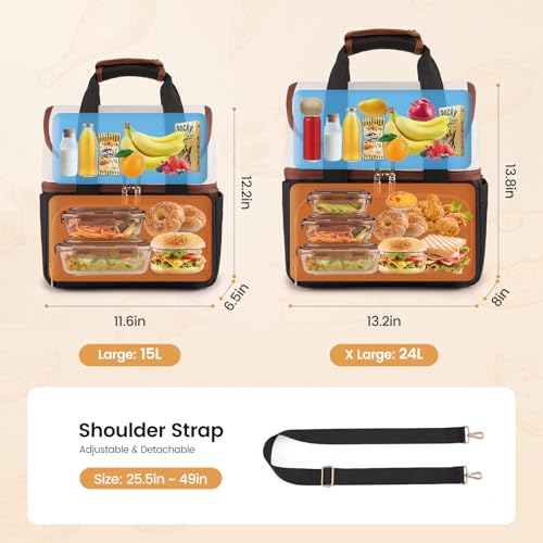 LOVEVOOK Insulated Lunch Box for Women,Large Double Deck Adult Lunch Bag - image 7