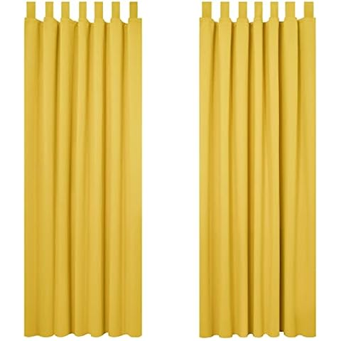Cortinas Opacas Deconovo con Trabillas Limón Cover