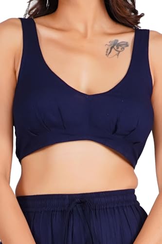 Ensemble bleu marine sexy avec top dos nu modulable et pantalon taille haute