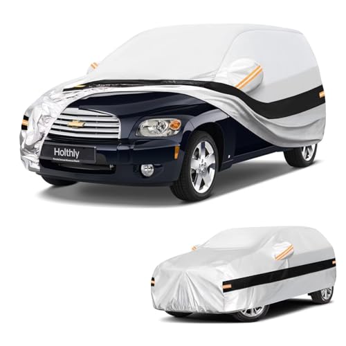 Image of 10 Layers SUV Car Cover Custom Fit for Chevrolet HHR (2005-2011), Waterproof All Weather for Automobiles, Outdoor Full Cover Sun Dust Rain Protection with Cotton. Silver