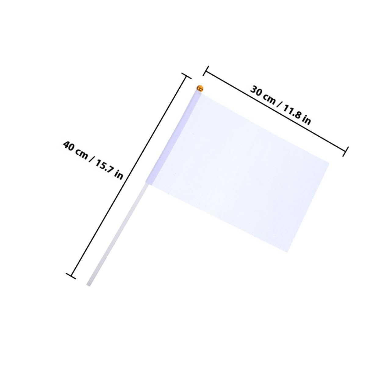 Veemoon Drapeaux d'Arbitre Blancs 20x30 cm Mât PP 40 cm Lot de 20