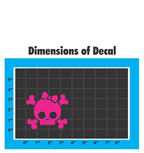 Sticker Connectoin | White Skull Bones Pink Bow | Bumper Sticker Decal For Car, Truck, Window, Laptop | 3.7"X4.4" (Pink) #TOP1