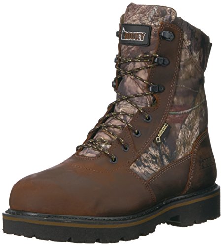 Rocky Men's RKS0311 Mid Calf Boot, Brown and Mossy Oak Country Camoflauge, 9